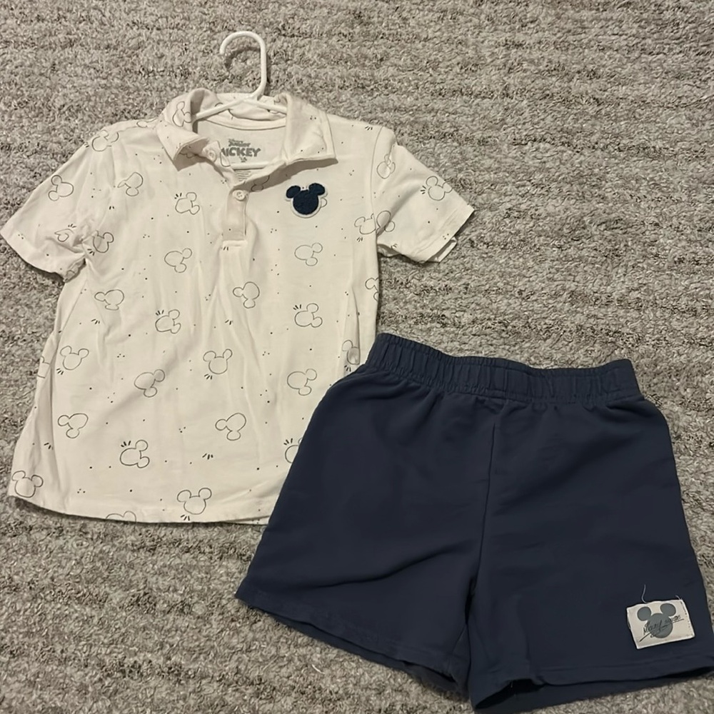 Disney Mickey Mouse Collard Shirt with Shorts